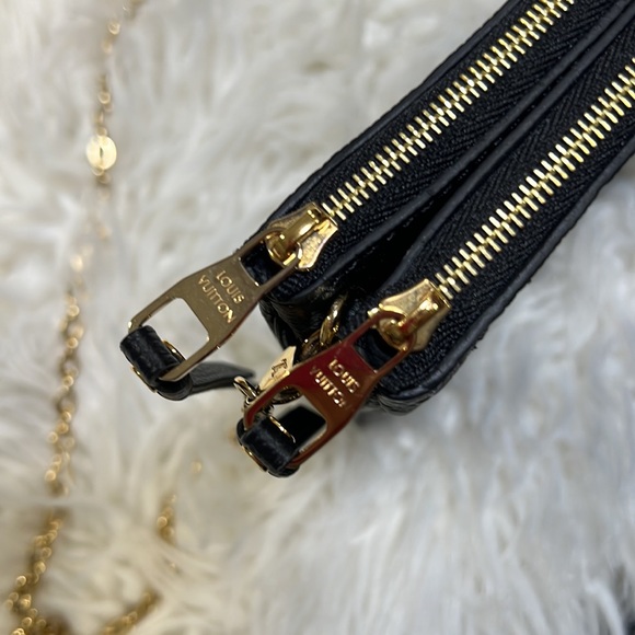 Authentic Louis Vuitton Double Pochette Empriente Noir - Picture 4 of 14